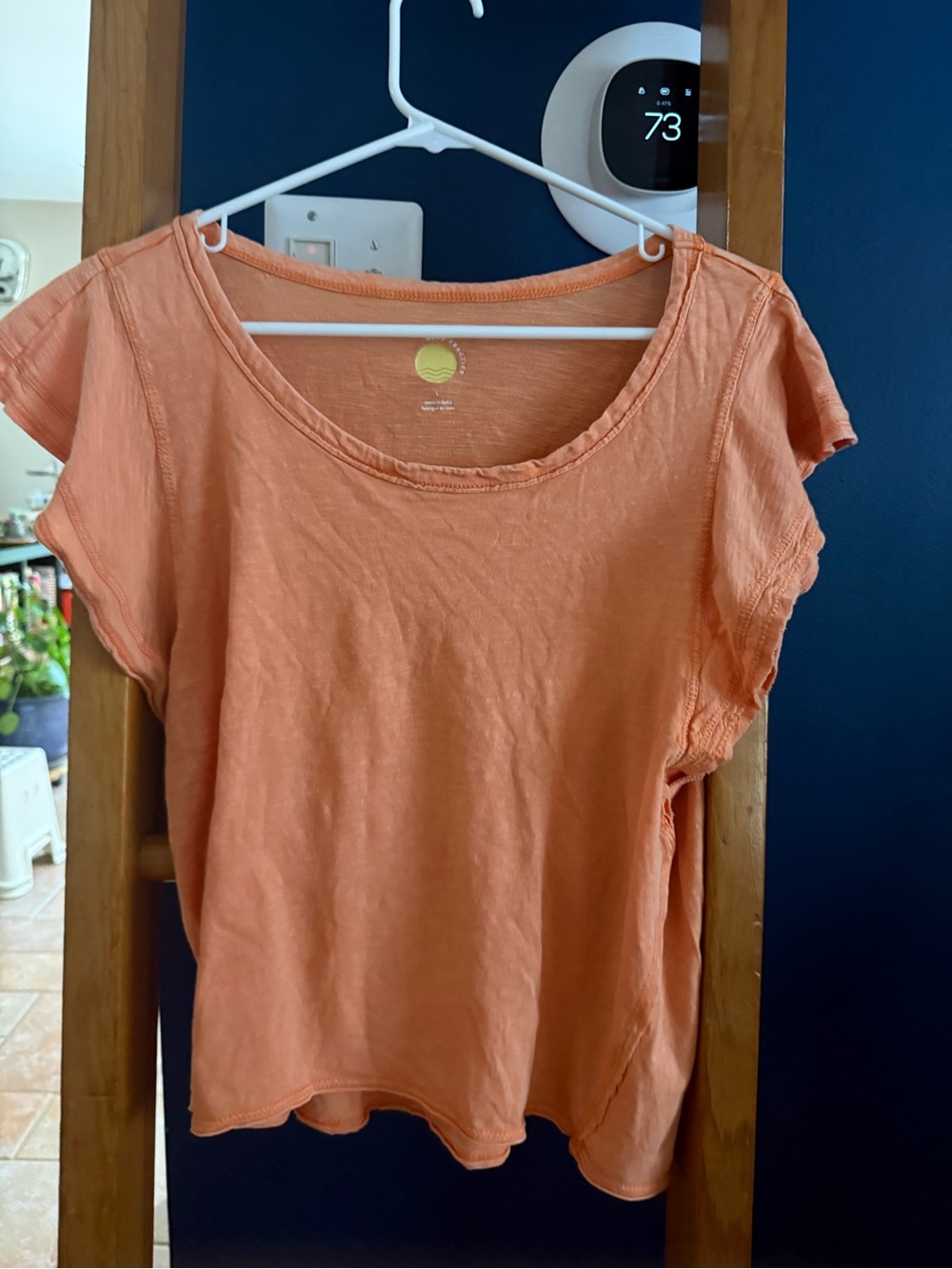 Daily Practice Women's Short Sleeve Scoop Neck Tee in Orange-Peach